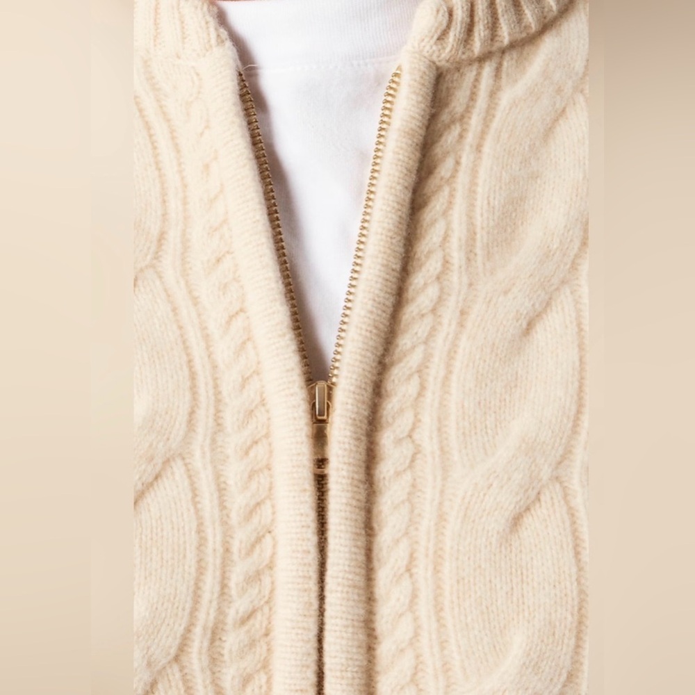 J Crew Wool Cable Knot Bomber Jacket CR119 - Picture 2 of 3